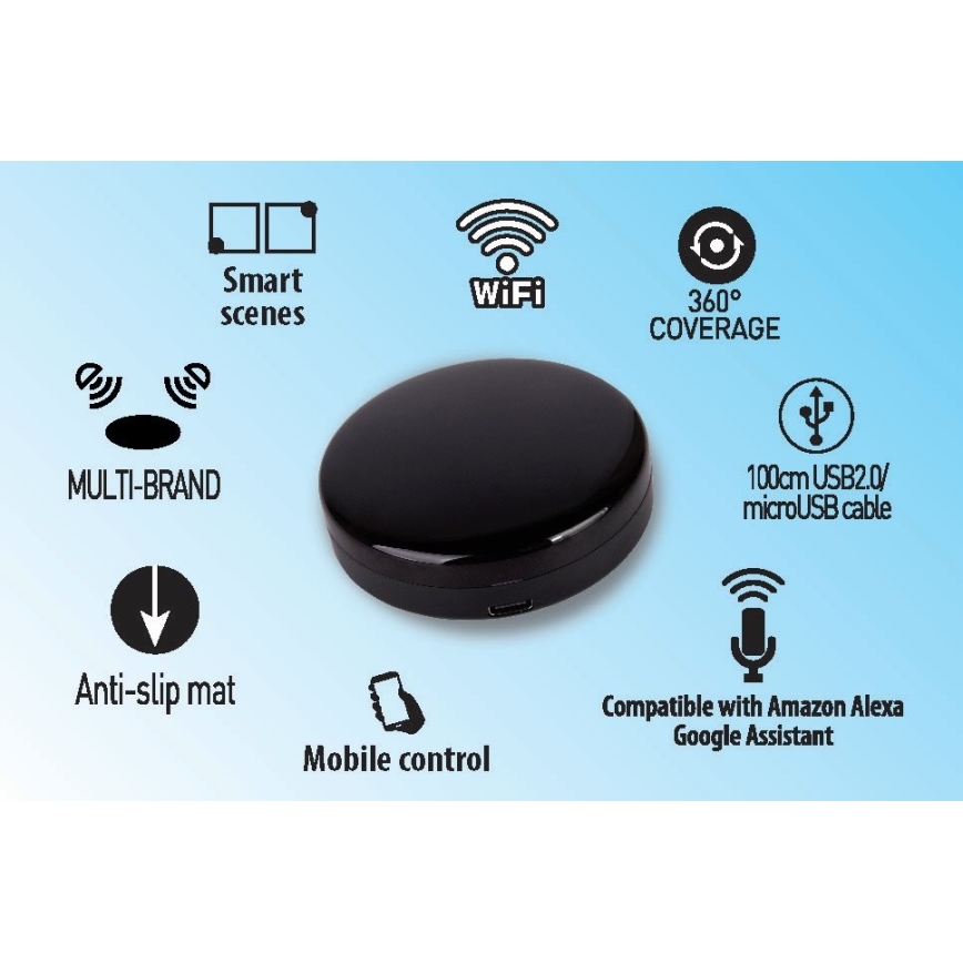Controlador inteligente para aparelhos com sinal de infravermelhos 5V Wi-Fi Tuya