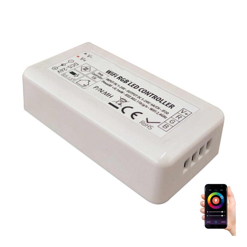 Controlador inteligente para tiras LED RGB 5-24V Wi-Fi Tuya