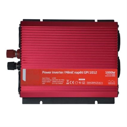Conversor de voltagem 1000W/12/230V + USB