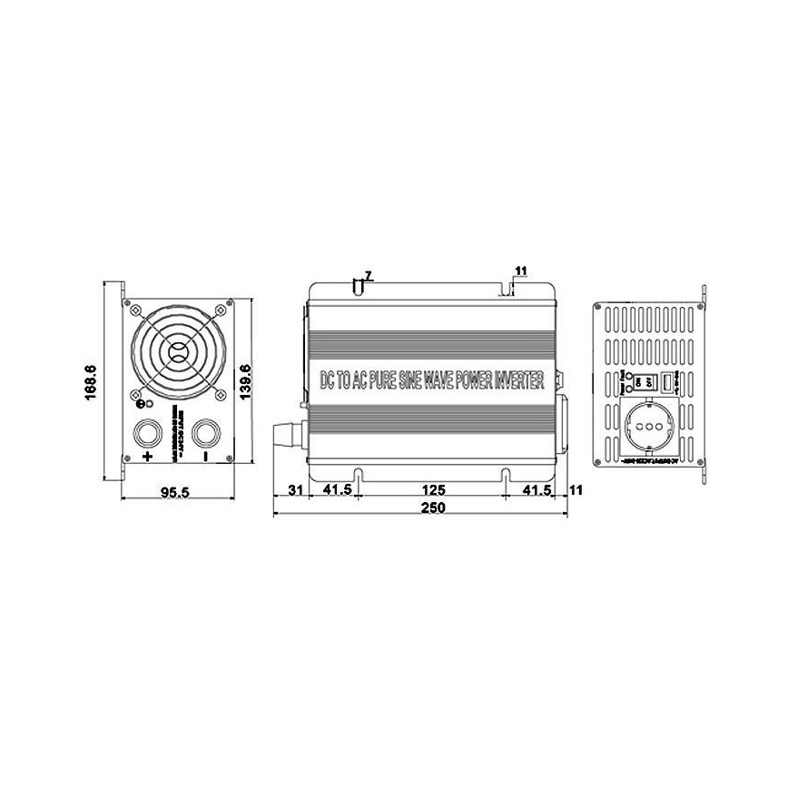 Conversor de voltagem 600W/24V/230V