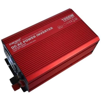 Conversor de voltagem CARSPA 1000W/12/230V + USB