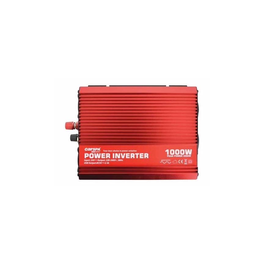 Conversor de voltagem CARSPA 1000W/24/230V + USB