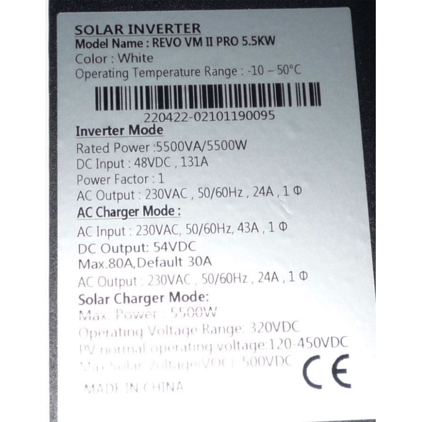 Conversor híbrido de voltagem 5500W/48V