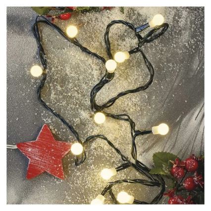 Cordão de luzes de Natal LED 300 LEDs, 230 V, 8 funções, 35 m, IP44, branco quente