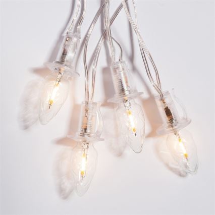 Corrente de Natal para exterior LED CONE FILAMENT 20xE10 14m transparente/branco quente IP44, Made in the EU