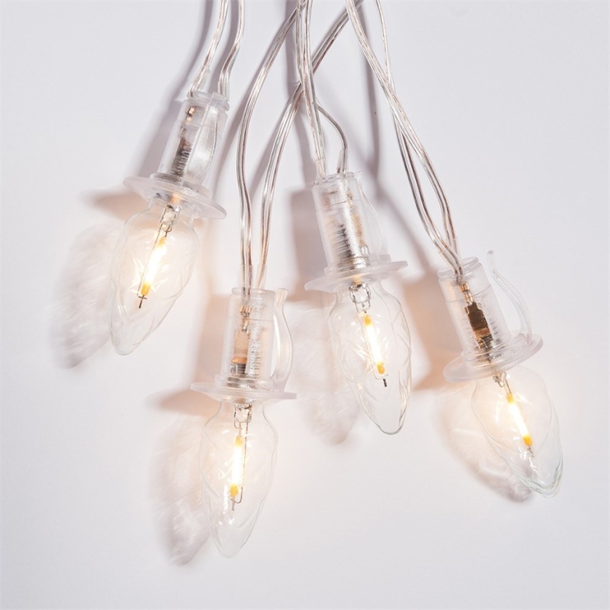 Corrente de Natal para exterior LED CONE FILAMENT 20xE10 14m transparente/branco quente IP44, Made in the EU