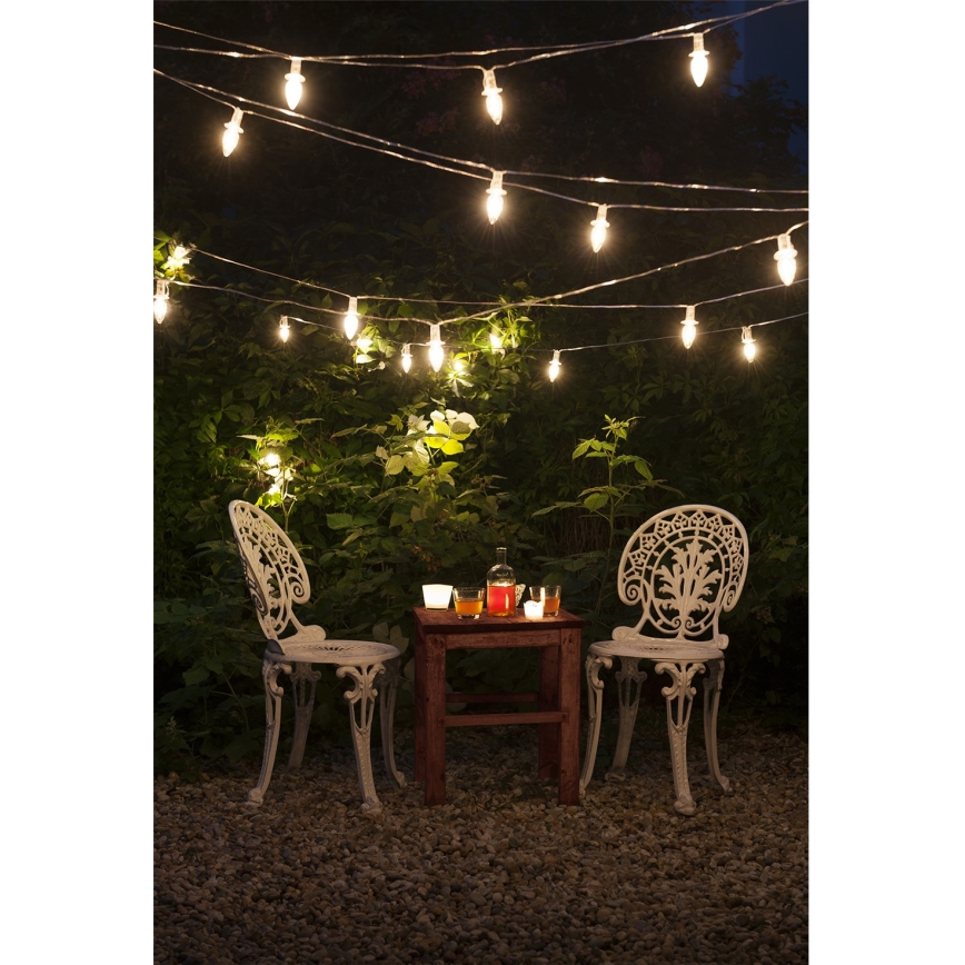 Corrente de Natal para exterior LED CONE FILAMENT 20xE10 14m transparente/branco quente IP44, Made in the EU