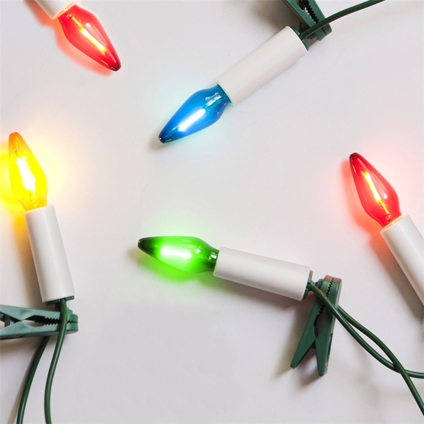 Corrente de Natal para exterior LED FELICIA FILAMENT 20xE10 14m colorido/branco quente IP44, Made in the EU