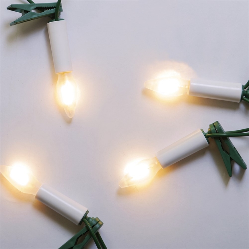 Corrente de Natal para exterior LED FELICIA FILAMENT 20xE10 14m transparente/branco quente IP44, Made in the EU