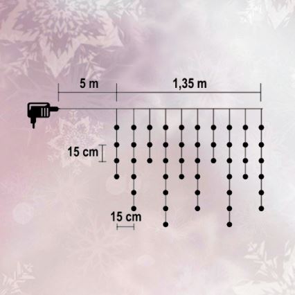 Corrente de Natal 50xLED 6,35m branco frio