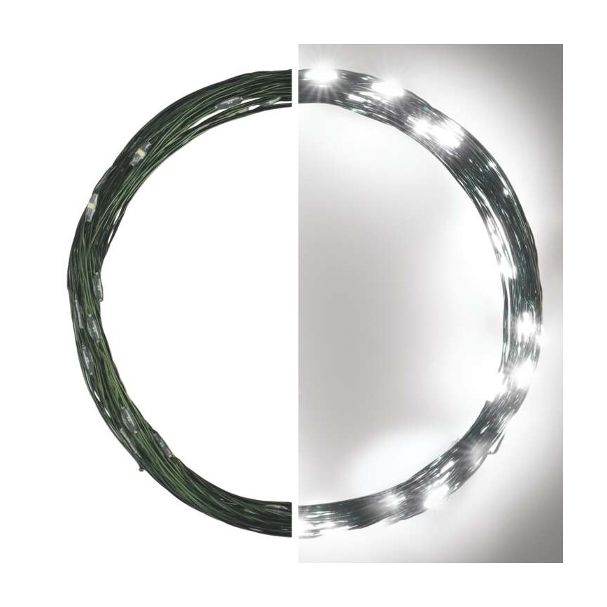 Corrente de Natal exterior 40xLED/9m IP44 branco frio