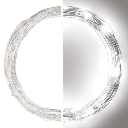 Corrente de Natal exterior LED 100xLED/15m IP44 branco frio