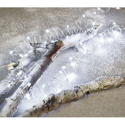 Corrente de Natal exterior LED 100xLED/15m IP44 branco frio