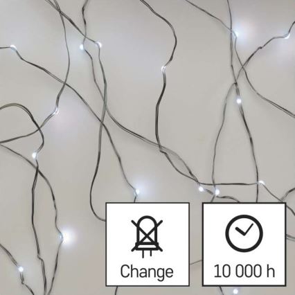 Corrente de Natal exterior LED 100xLED/15m IP44 branco frio