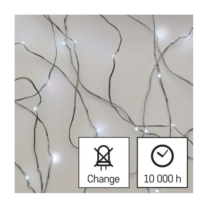 Corrente de Natal exterior LED 100xLED/15m IP44 branco frio