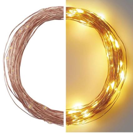 Corrente de Natal exterior LED 100xLED/15m IP44 branco quente