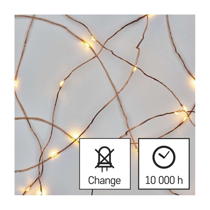 Corrente de Natal exterior LED 100xLED/15m IP44 branco quente