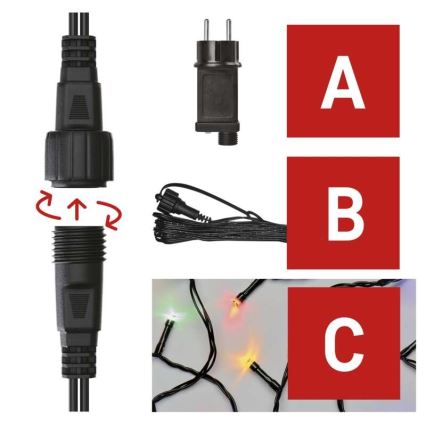 Corrente de Natal exterior LED 100xLED/15m IP44 multicolor