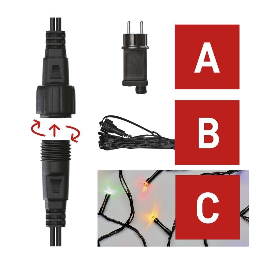 Corrente de Natal exterior LED 100xLED/15m IP44 multicolor
