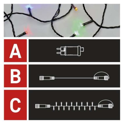 Corrente de Natal exterior LED 100xLED/15m IP44 multicolor