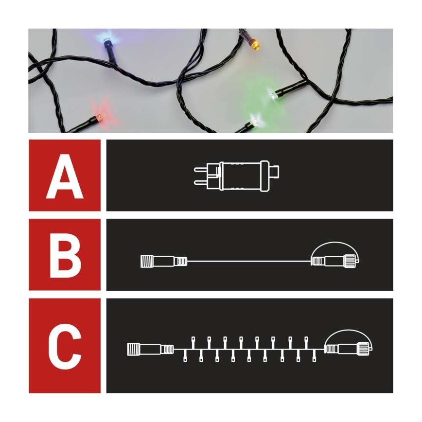 Corrente de Natal exterior LED 100xLED/15m IP44 multicolor