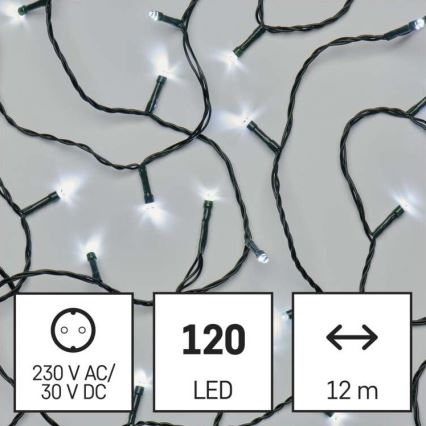 Corrente de Natal exterior LED 120xLED/17m IP44 branco frio