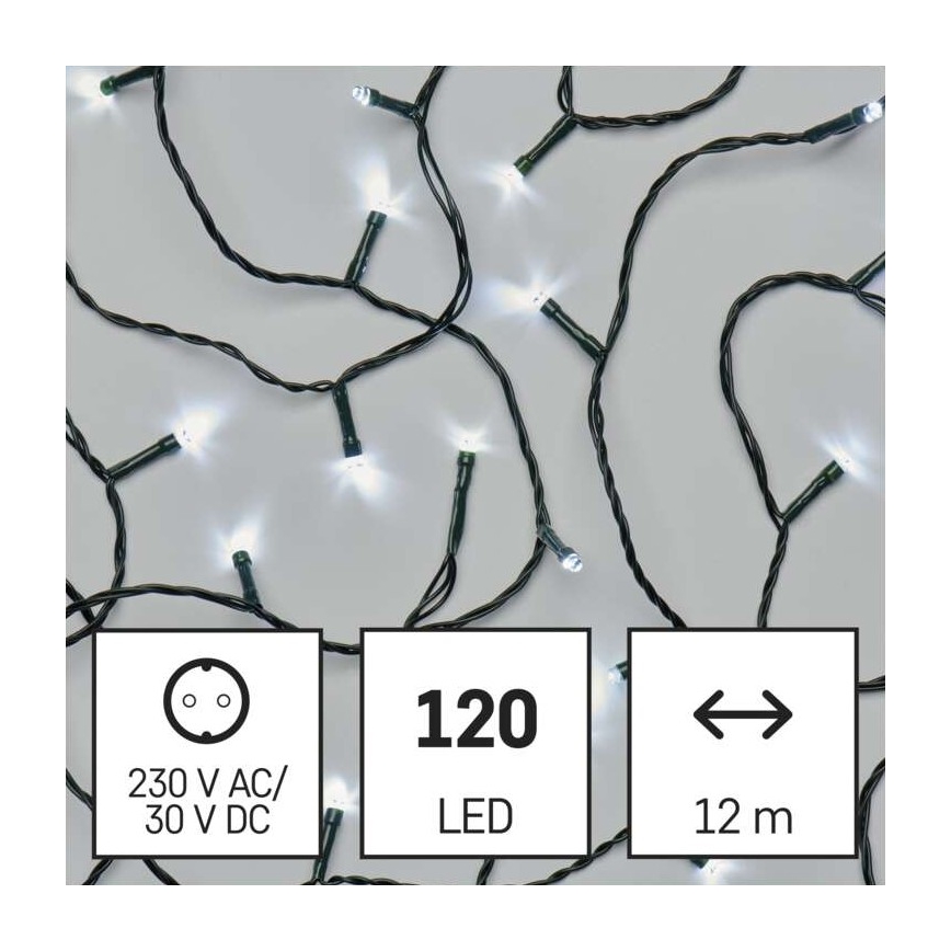 Corrente de Natal exterior LED 120xLED/17m IP44 branco frio