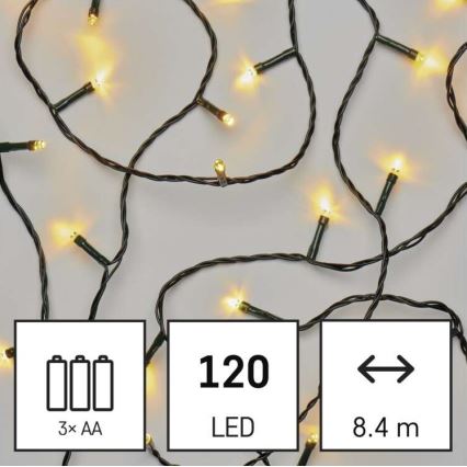 Corrente de Natal exterior LED 120xLED/8,9m IP44 branco quente