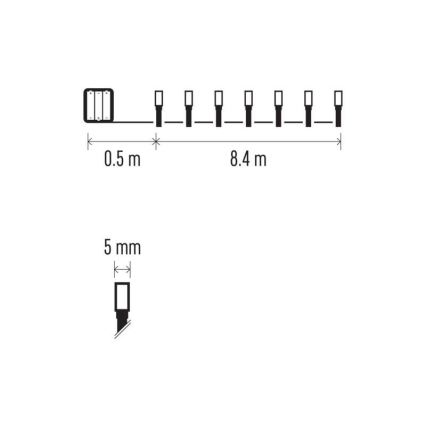 Corrente de Natal exterior LED 120xLED/8,9m IP44 branco quente