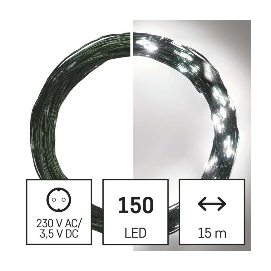 Corrente de Natal exterior LED 150xLED/20m IP44 branco frio