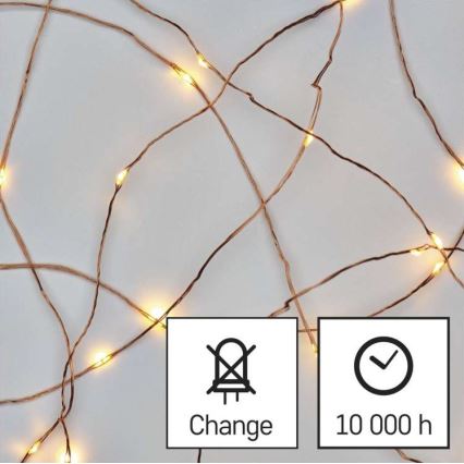 Corrente de Natal exterior LED 150xLED/20m IP44 branco quente