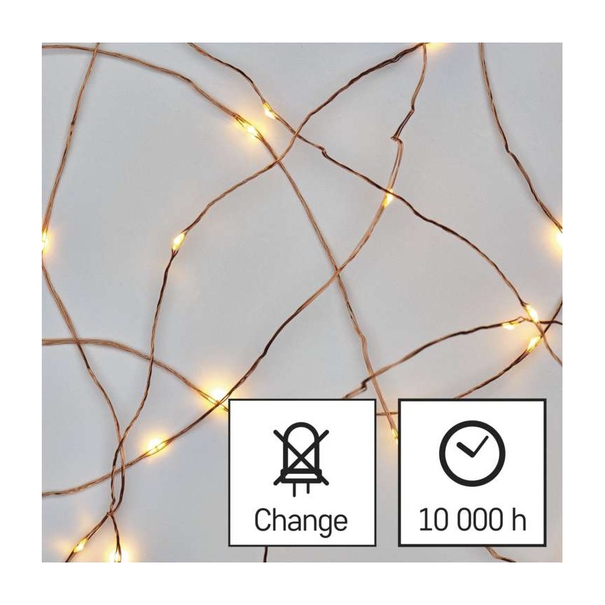 Corrente de Natal exterior LED 150xLED/20m IP44 branco quente