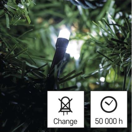 Corrente de Natal exterior LED 180xLED/8 modos 23m IP44 branco frio