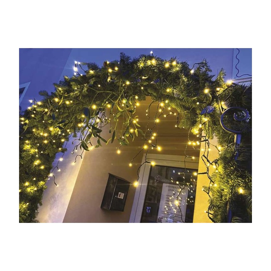 Corrente de Natal exterior LED 200xLED/8 modos 8,6m IP44 branco quente