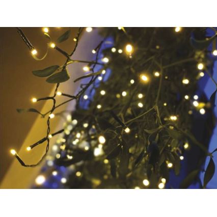 Corrente de Natal exterior LED 200xLED/8 modos 8,6m IP44 branco quente