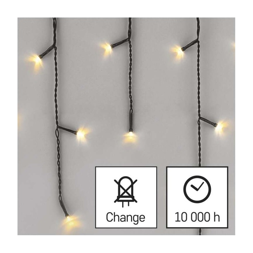 Corrente de Natal exterior LED 200xLED/8 modos 8,6m IP44 branco quente