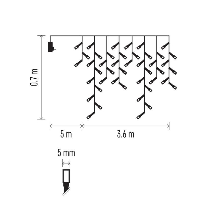 Corrente de Natal exterior LED 200xLED/8 modos 8,6m IP44 branco quente