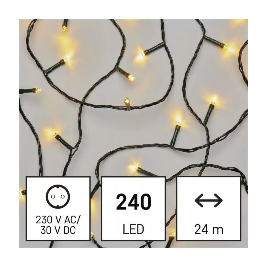 Corrente de Natal exterior LED 240xLED/8 modos 29m IP44 branco quente
