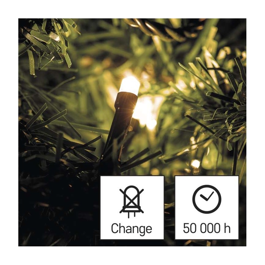 Corrente de Natal exterior LED 240xLED/8 modos 29m IP44 branco quente