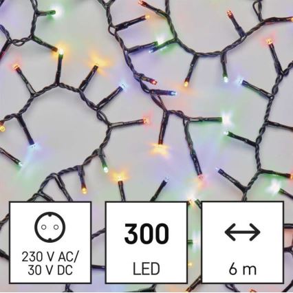 Corrente de Natal exterior LED 300xLED/11m IP44 multicolor