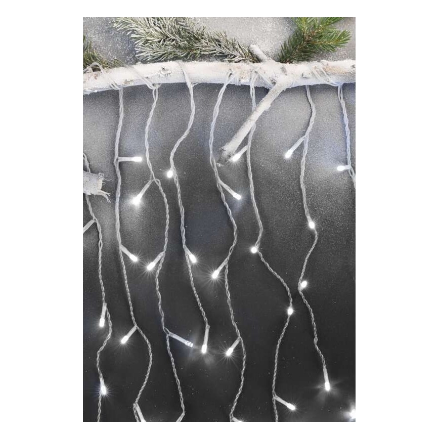 Corrente de Natal exterior LED 300xLED/8 modos 10m IP44 branco frio + controlo remoto