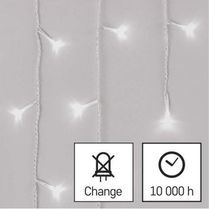 Corrente de Natal exterior LED 300xLED/8 modos 10m IP44 branco frio + controlo remoto
