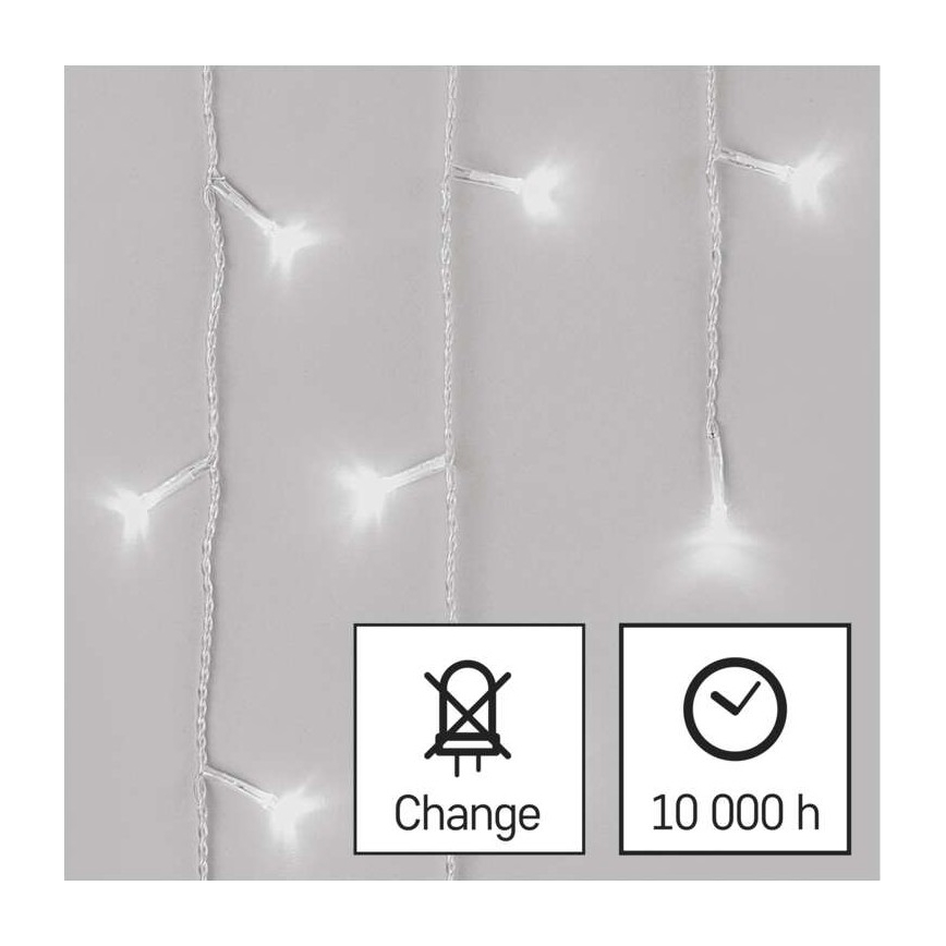 Corrente de Natal exterior LED 300xLED/8 modos 10m IP44 branco frio + controlo remoto