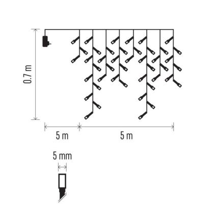Corrente de Natal exterior LED 300xLED/8 modos 10m IP44 branco frio + controlo remoto