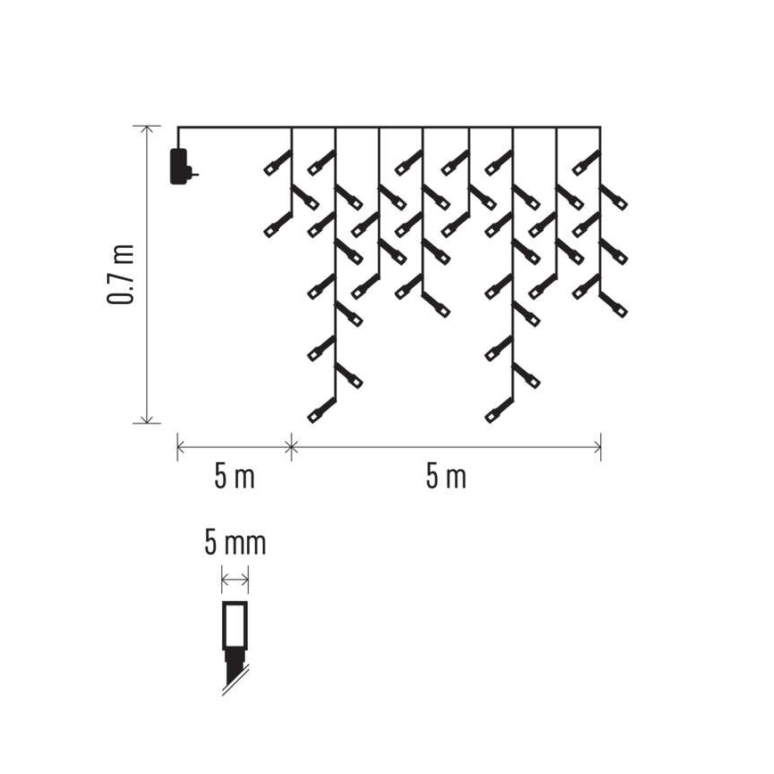 Corrente de Natal exterior LED 300xLED/8 modos 10m IP44 branco frio + controlo remoto