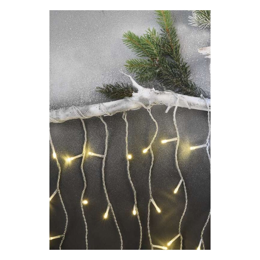 Corrente de Natal exterior LED 300xLED/8 modos 10m IP44 branco quente + controlo remoto