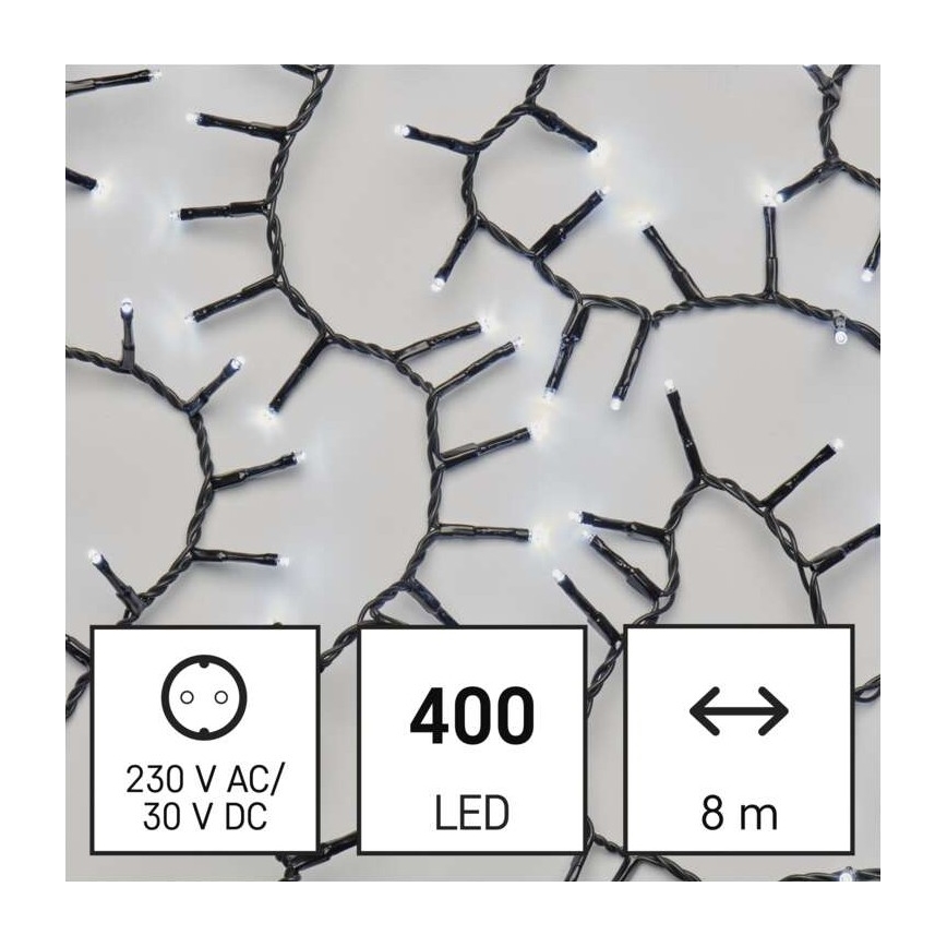 Corrente de Natal exterior LED 400xLED/13m IP44 branco frio