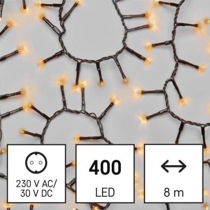 Corrente de Natal exterior LED 400xLED/13m IP44 vintage