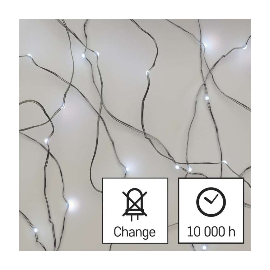 Corrente de Natal exterior LED 40xLED/9m IP44 branco frio