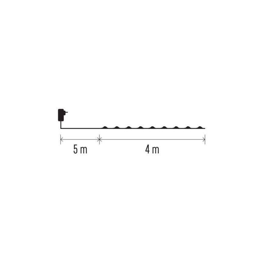 Corrente de Natal exterior LED 40xLED/9m IP44 branco quente